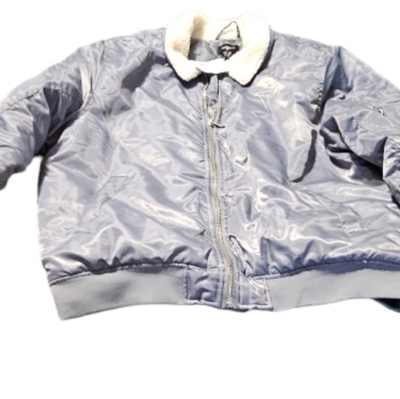 Mens Grey Forever 21Bomber jacket with cream cotton collar. Brand New. Size XXL - Picture 3 of 5